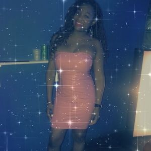 BNWT Pink Faux Latex Party Dress SzM Mini Club